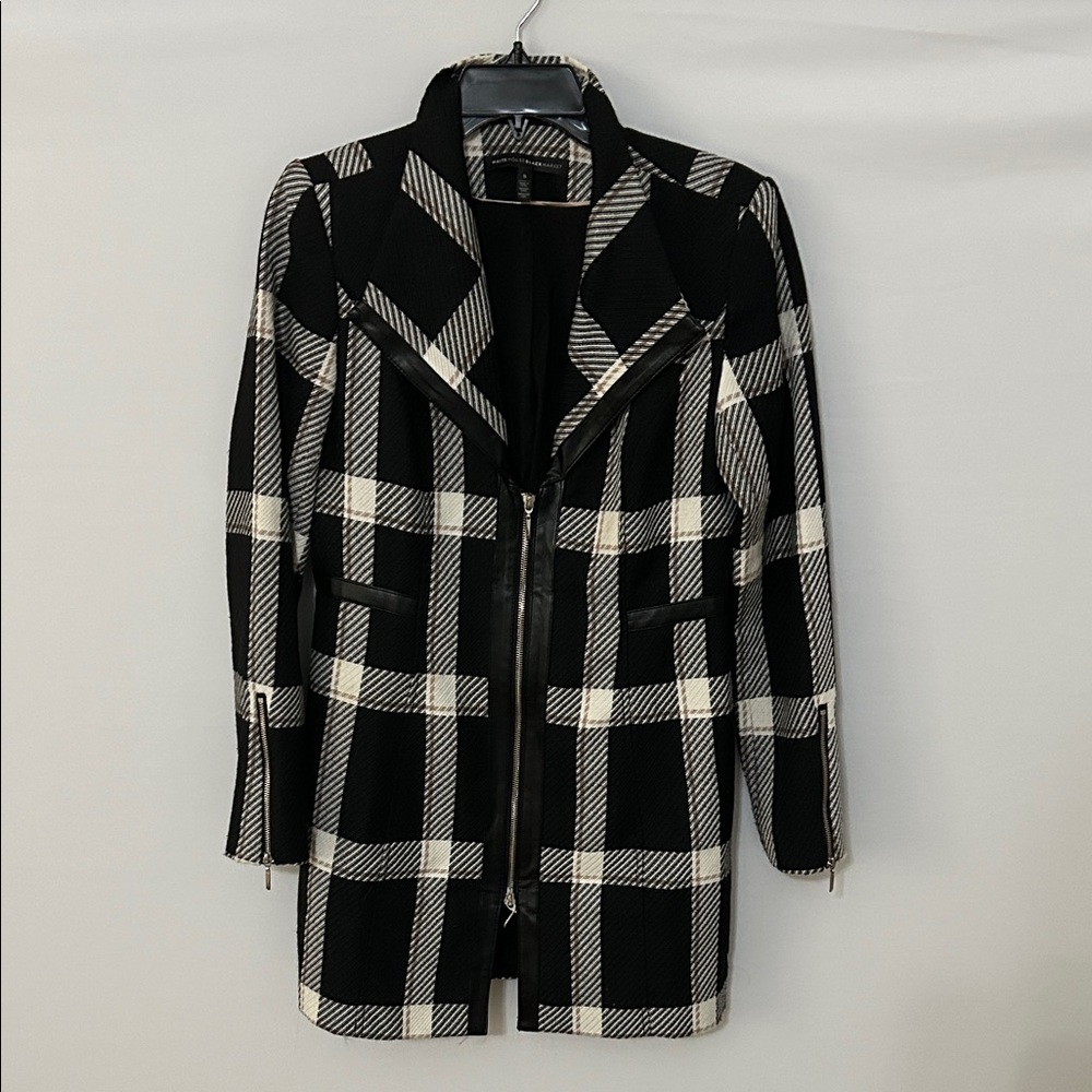 White House Black Market Black and White Checkered Blazer